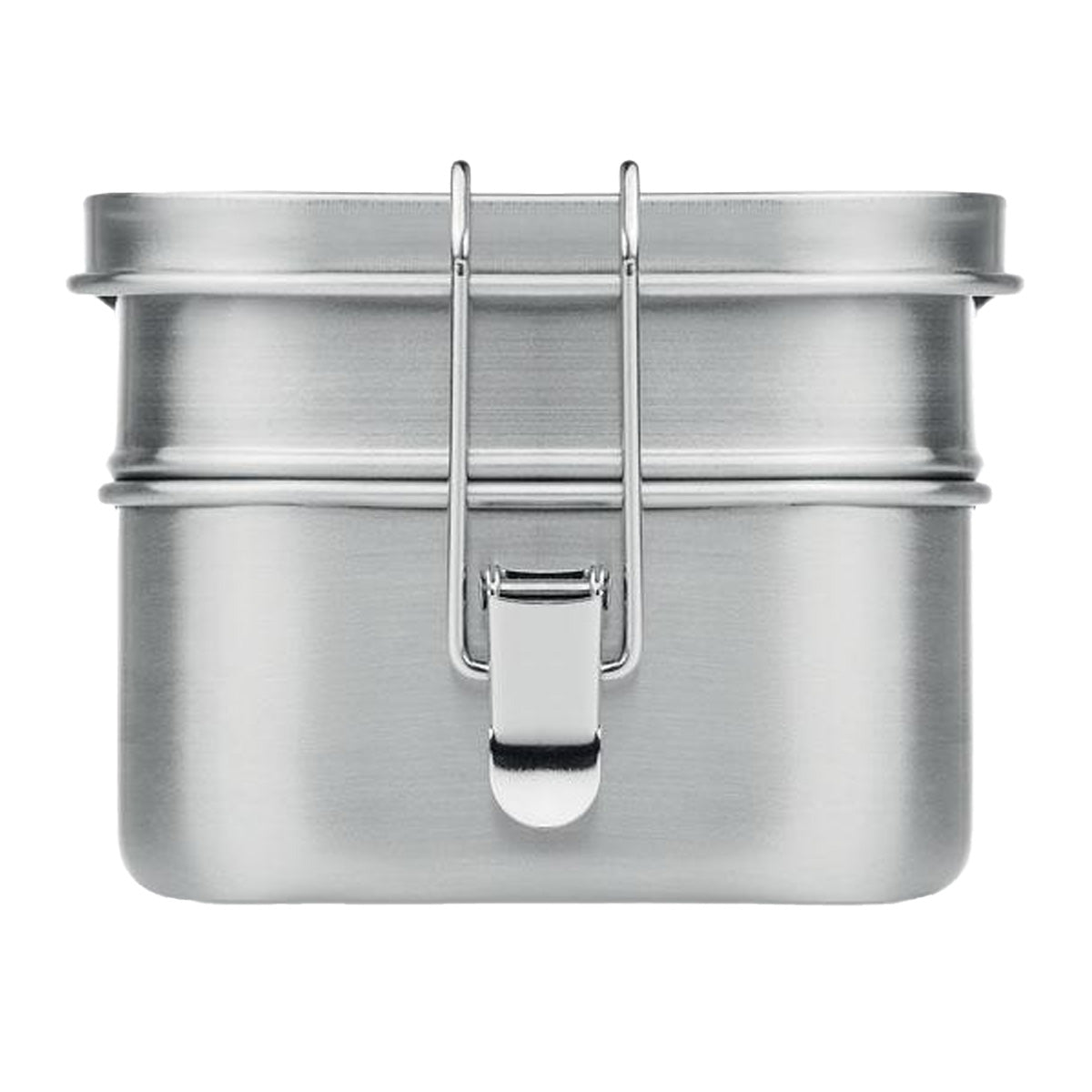 Matt Silver - Back - MidOcean Double Chan Stainless Steel Lunch Box