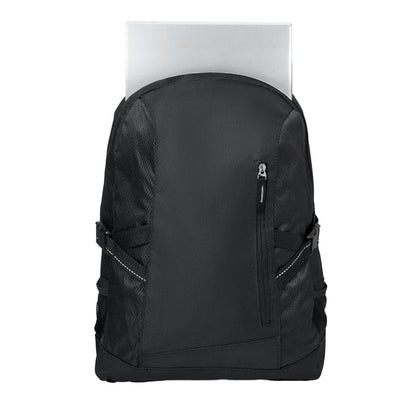 Black - Side - MidOcean Tecnotrek Polyester Laptop Backpack