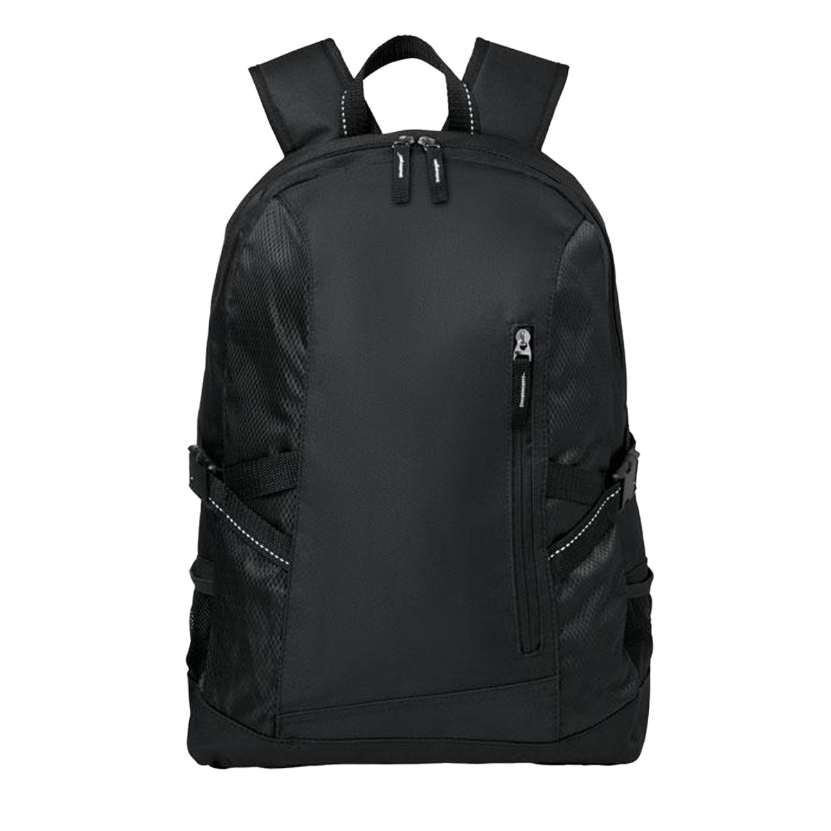 Black - Front - MidOcean Tecnotrek Polyester Laptop Backpack