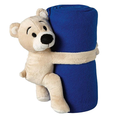 Blue - Front - MidOcean Manta Fleece Bear Blanket