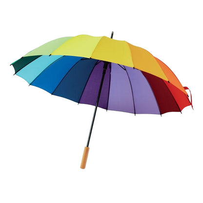 Multicoloured - Front - MidOcean Bowbrella Rainbow Stick Umbrella