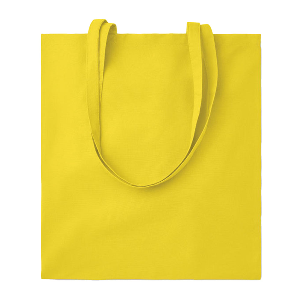 Yellow - Front - MidOcean Cottonel Colour + Cotton Shopper Bag