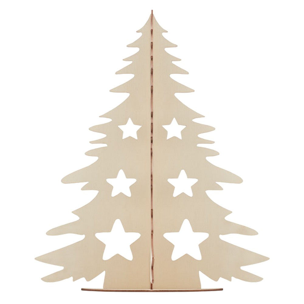 Wood - Side - MidOcean Tree And Paint Wooden Christmas Tree
