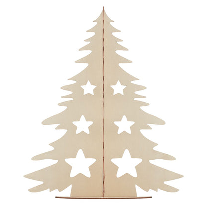 Wood - Side - MidOcean Tree And Paint Wooden Christmas Tree