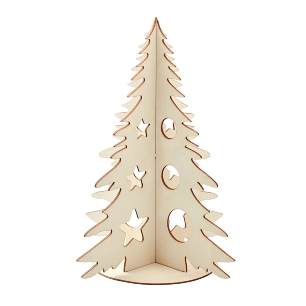Wood - Front - MidOcean Tree And Paint Wooden Christmas Tree