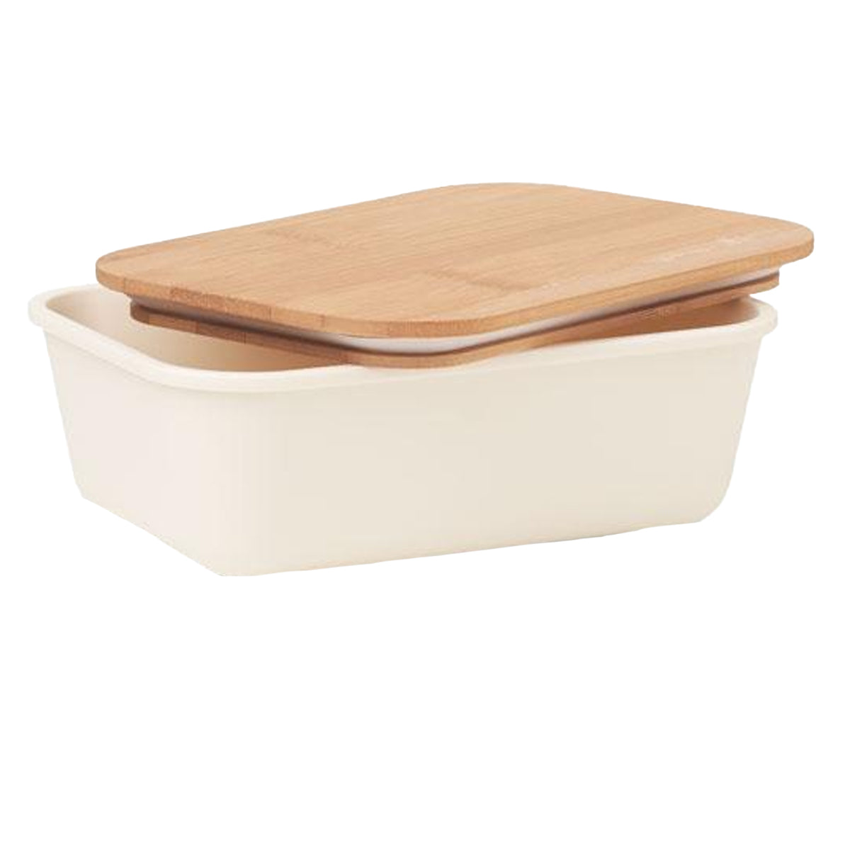 Beige - Side - MidOcean Thursday Bamboo 1L Lunch Box