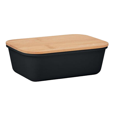 Black - Front - MidOcean Thursday Bamboo 1L Lunch Box