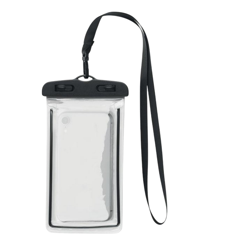 Black-Transparent - Front - MidOcean Smag Large Waterproof Lanyard Pouch