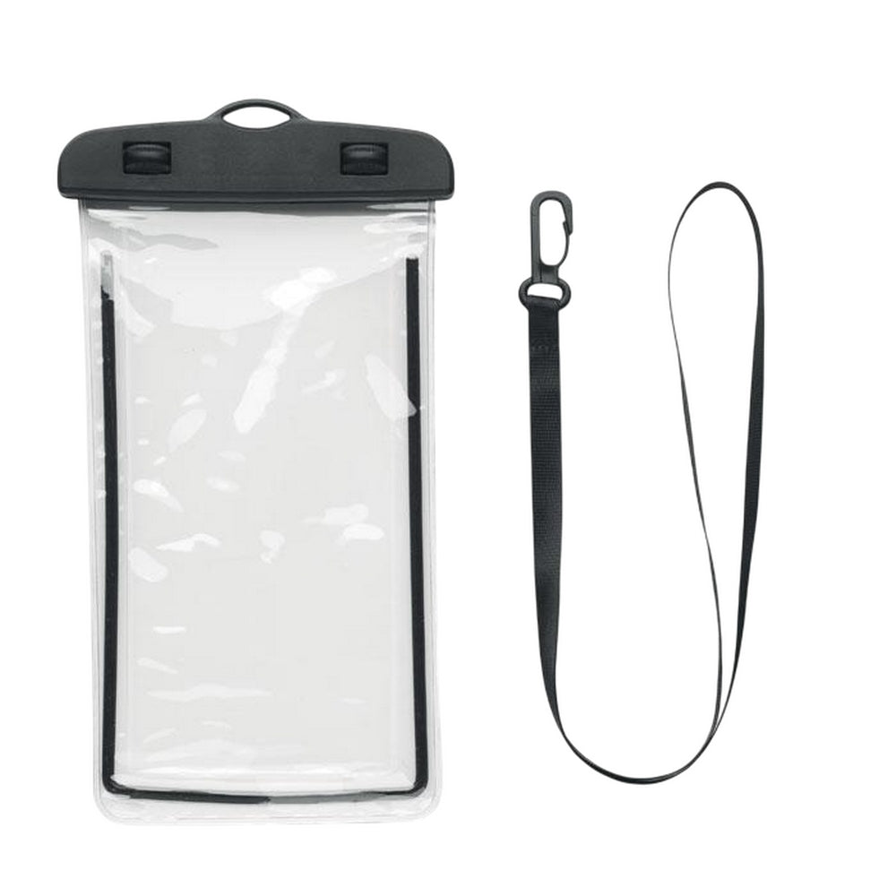 Black-Transparent - Back - MidOcean Smag Large Waterproof Lanyard Pouch