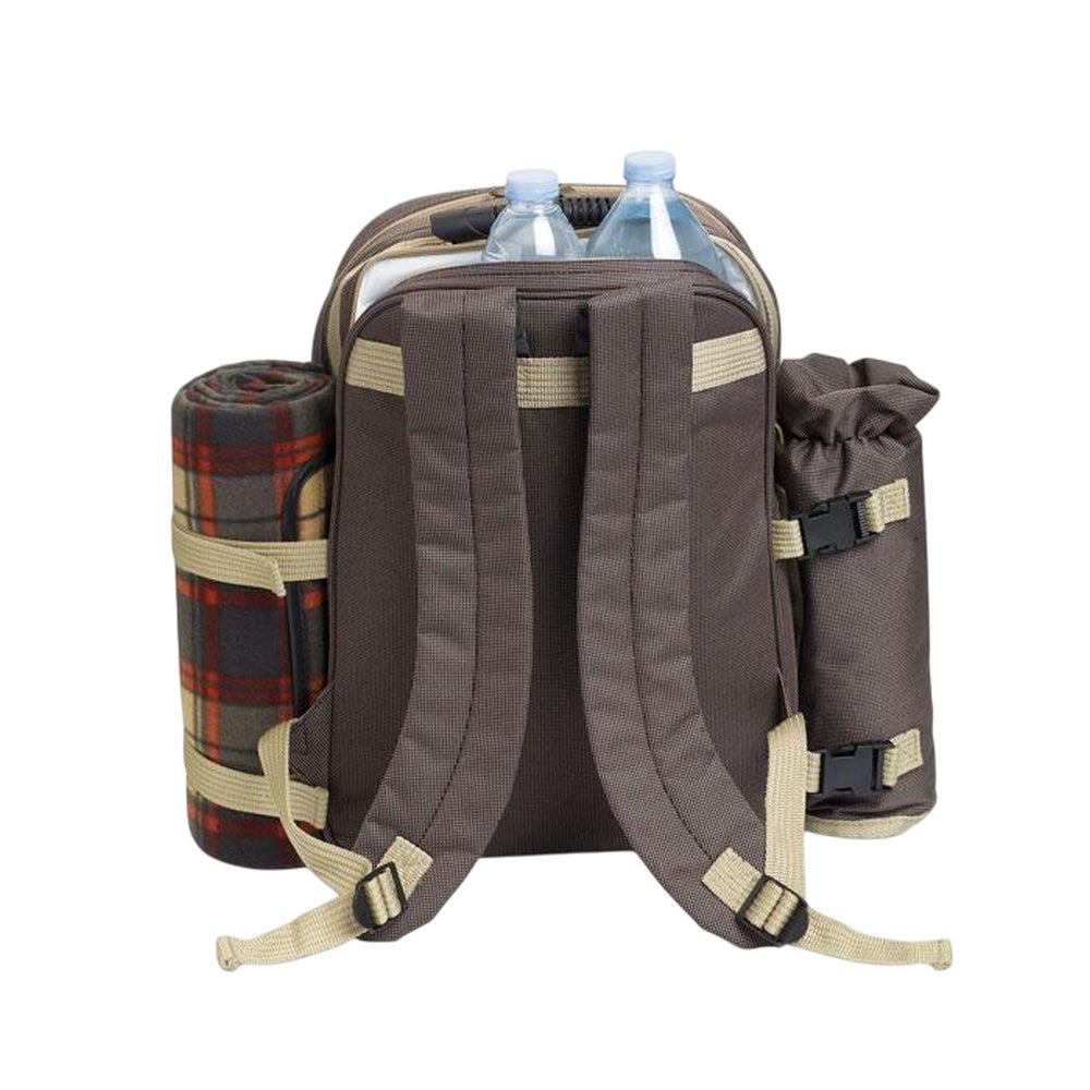 Brown - Back - MidOcean High Park Picnic Backpack