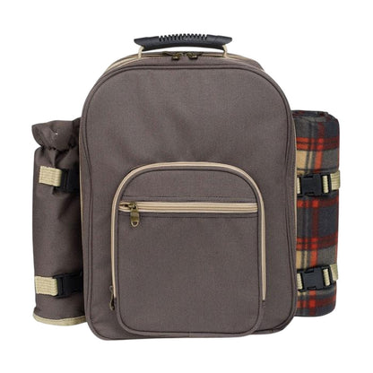 Brown - Front - MidOcean High Park Picnic Backpack