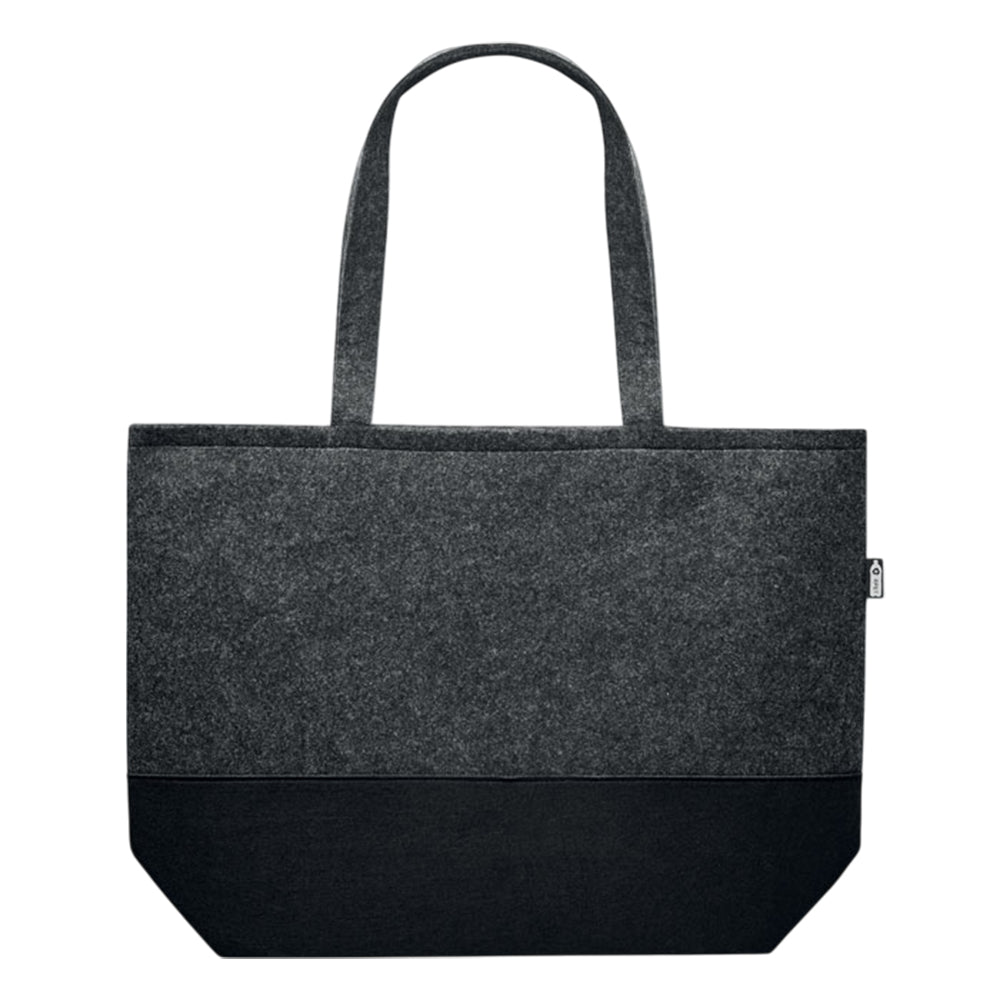 Stone Grey - Front - MidOcean Duo Indico RPET Felt Shopper Bag