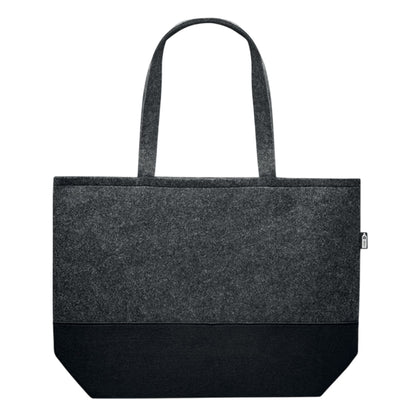 Stone Grey - Front - MidOcean Duo Indico RPET Felt Shopper Bag