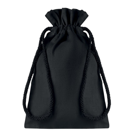 Black - Front - MidOcean Taske Cotton Drawstring Bag
