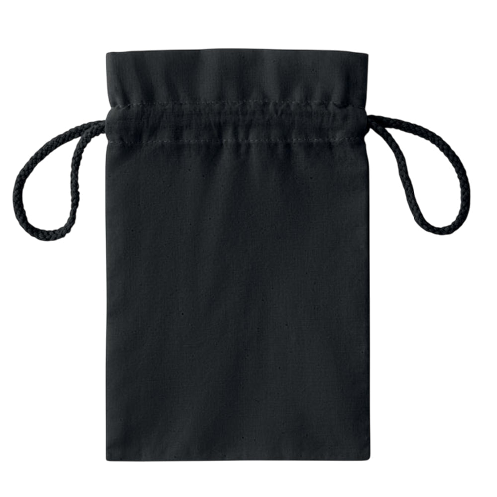 Black - Back - MidOcean Taske Cotton Drawstring Bag