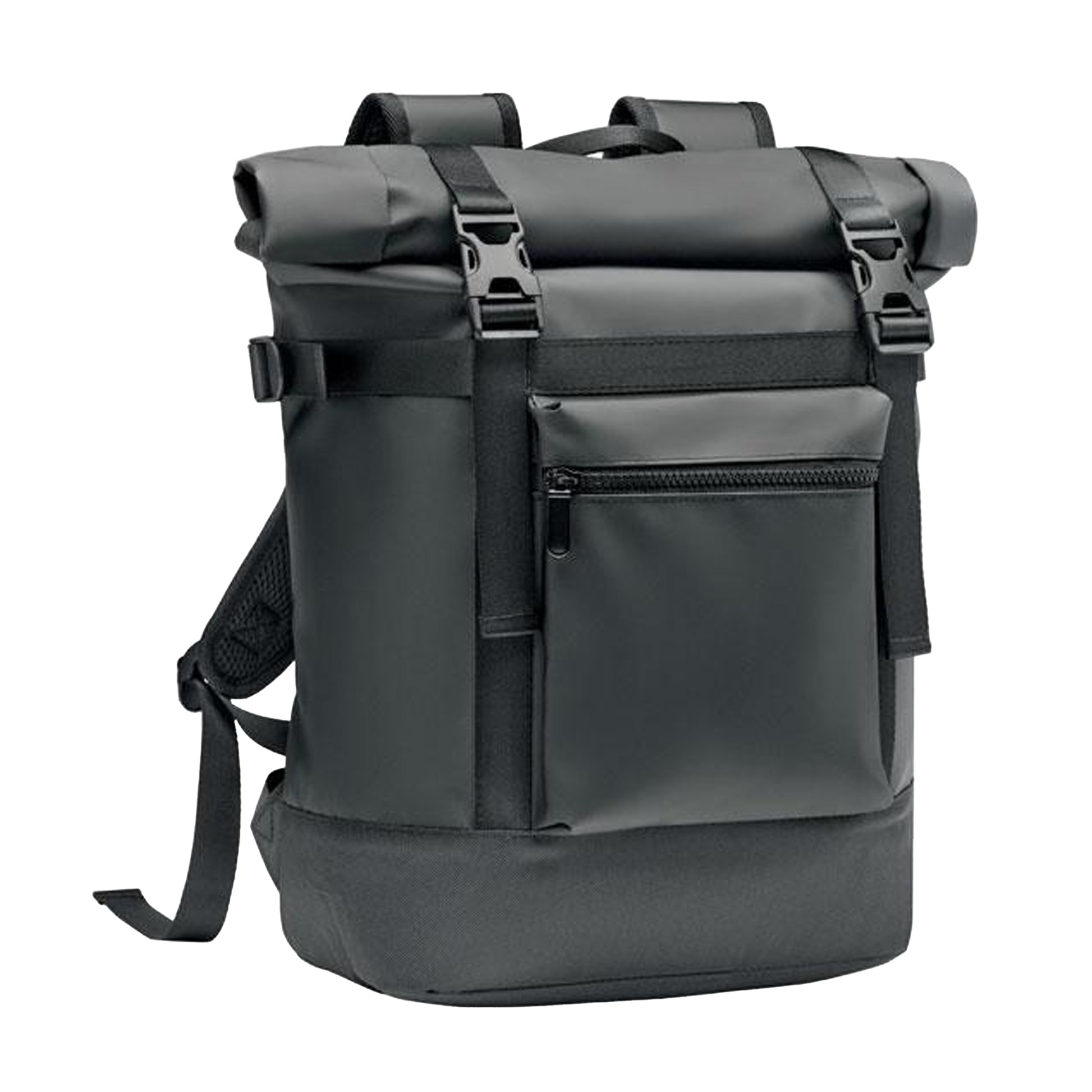 Black - Side - MidOcean Jaya Bag Roll Top Tarpaulin Backpack