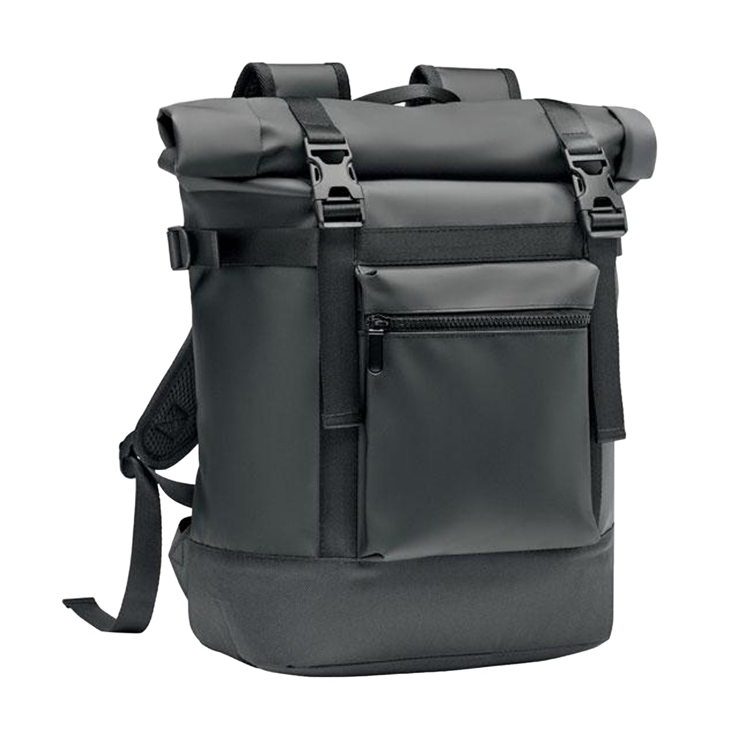 Black - Side - MidOcean Jaya Bag Roll Top Tarpaulin Backpack