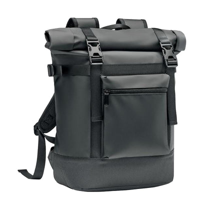 Black - Side - MidOcean Jaya Bag Roll Top Tarpaulin Backpack