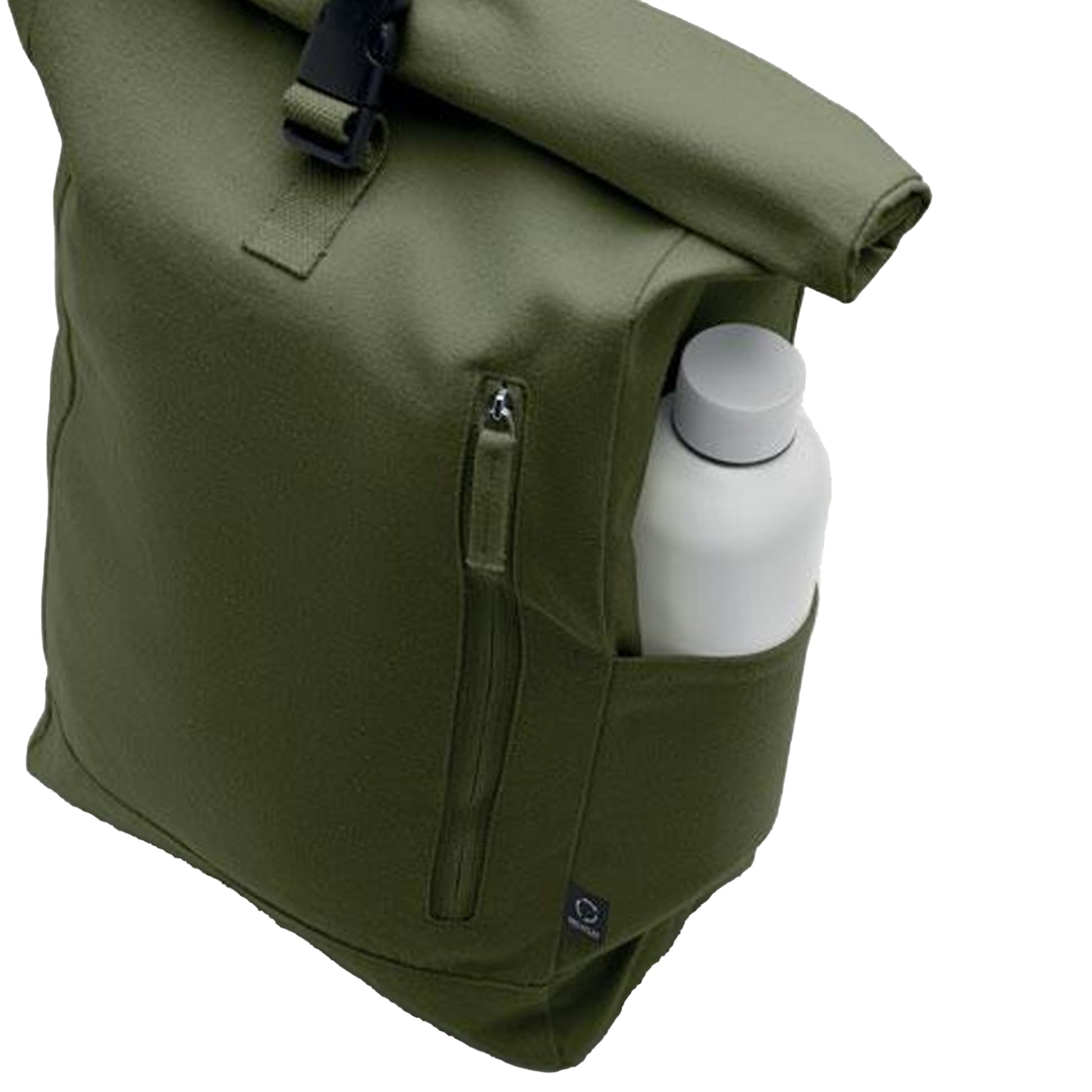Army Green - Side - MidOcean Kamet Roll Top Backpack