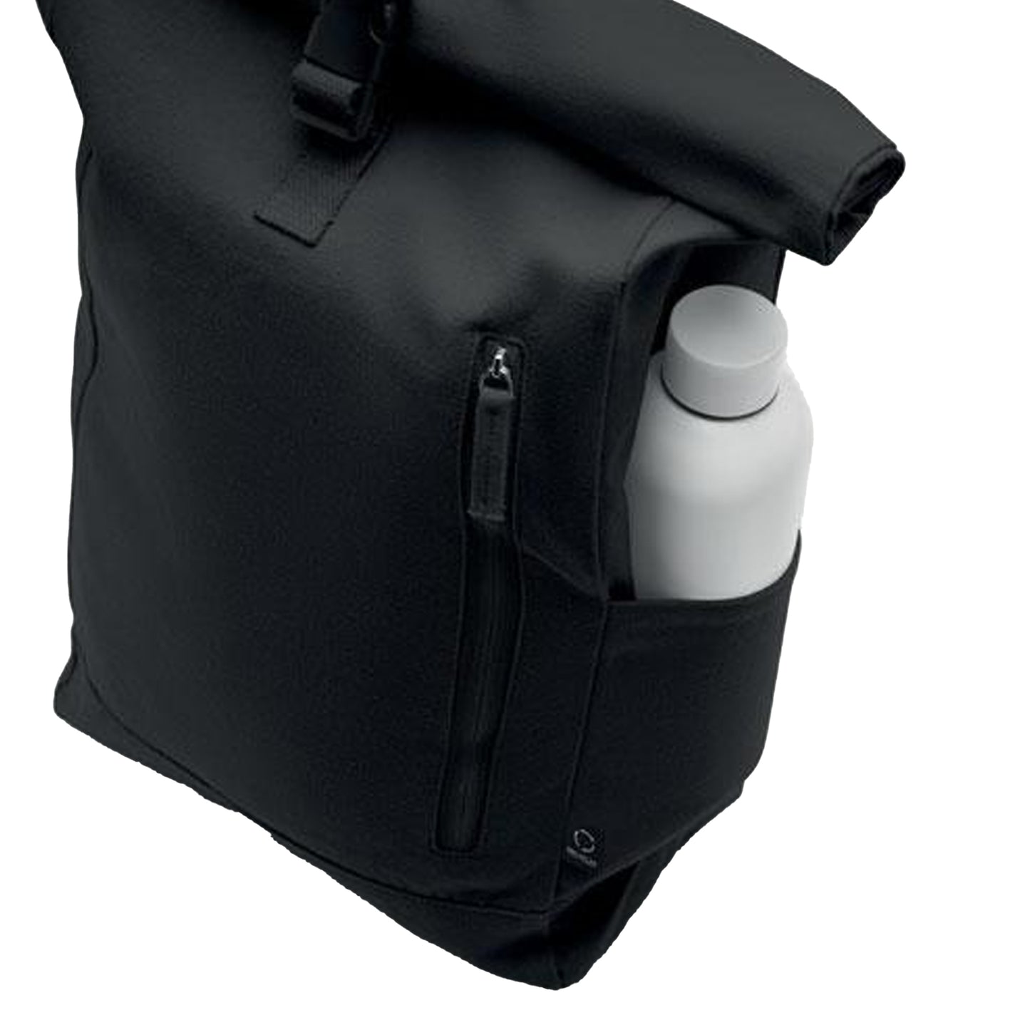 Black - Side - MidOcean Kamet Roll Top Backpack