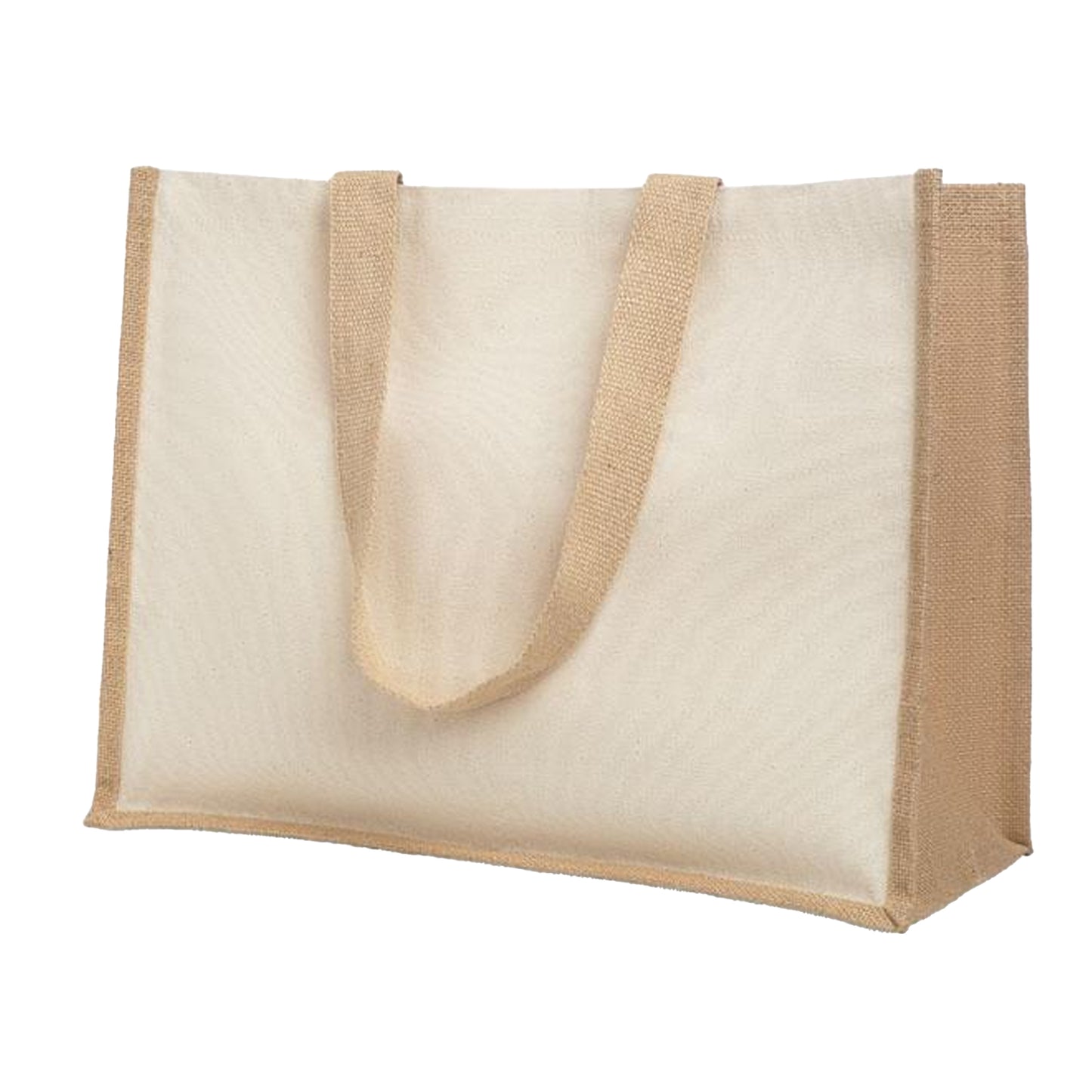 Beige - Back - MidOcean Campo De Fiori Jute Shopper Bag