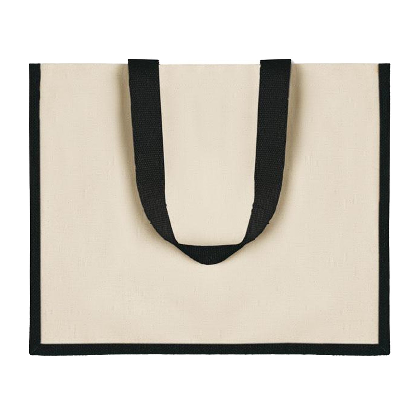 Black - Front - MidOcean Campo De Fiori Jute Shopper Bag