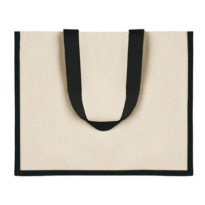 Black - Front - MidOcean Campo De Fiori Jute Shopper Bag