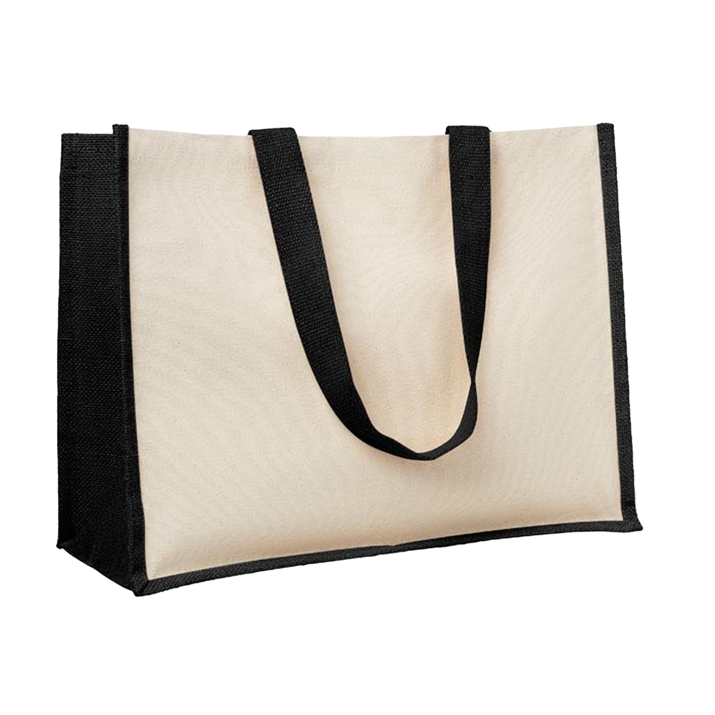Black - Back - MidOcean Campo De Fiori Jute Shopper Bag
