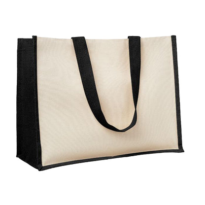 Black - Back - MidOcean Campo De Fiori Jute Shopper Bag