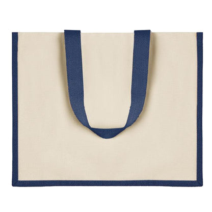 Blue - Front - MidOcean Campo De Fiori Jute Shopper Bag