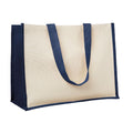 Blue - Back - MidOcean Campo De Fiori Jute Shopper Bag