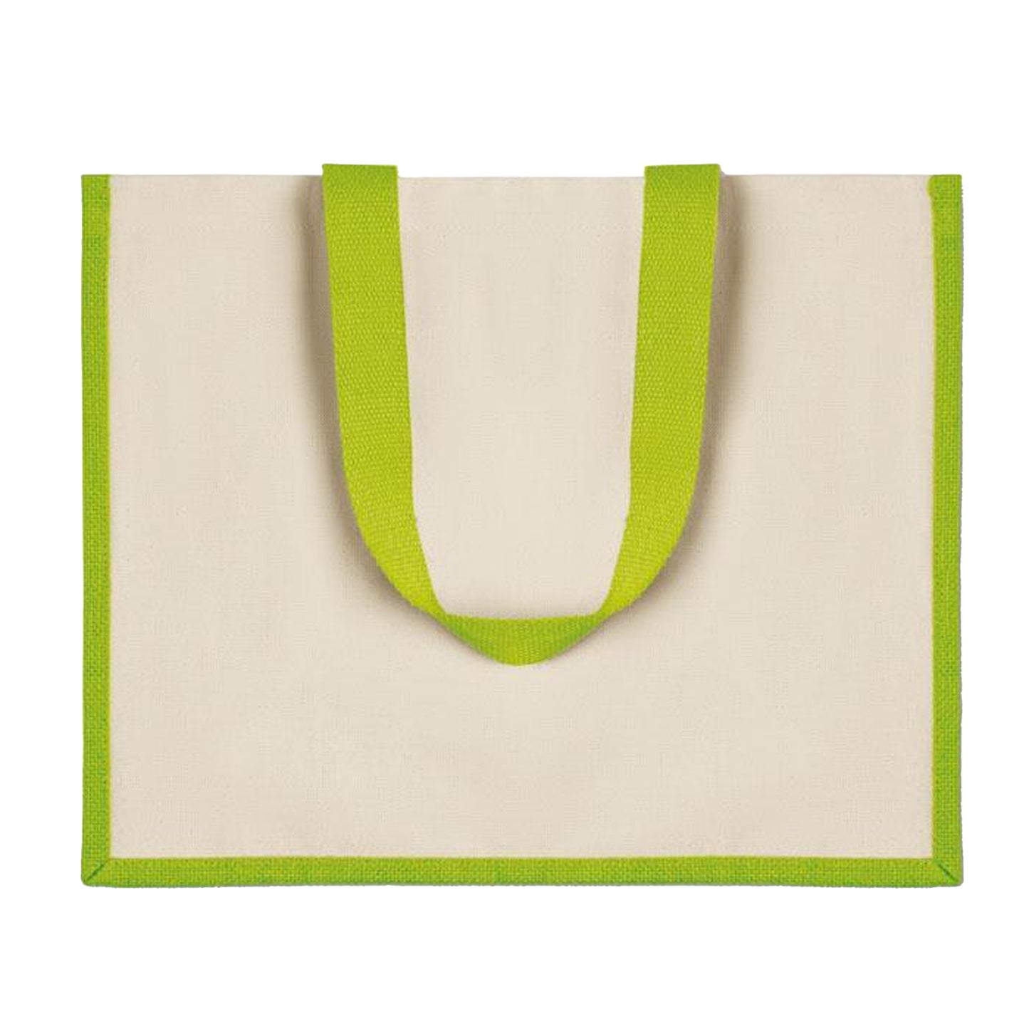 Lime - Front - MidOcean Campo De Fiori Jute Shopper Bag