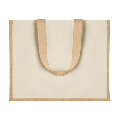 Beige - Front - MidOcean Campo De Fiori Jute Shopper Bag