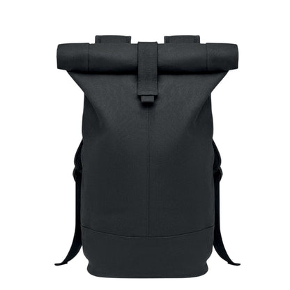 Black - Front - MidOcean Zurich Roll Washed Canvas Backpack