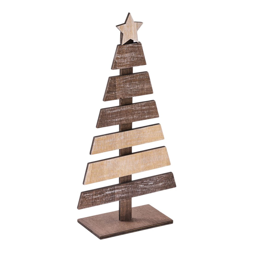 Wood - Back - MidOcean Puinen Wooden Christmas Tree Decoration