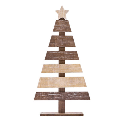 Wood - Front - MidOcean Puinen Wooden Christmas Tree Decoration