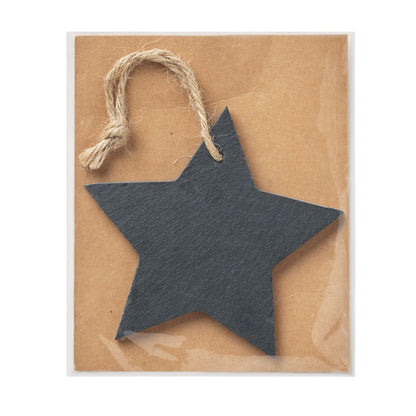 Black - Side - MidOcean Slatestar Slate Star Christmas Hanging Decoration