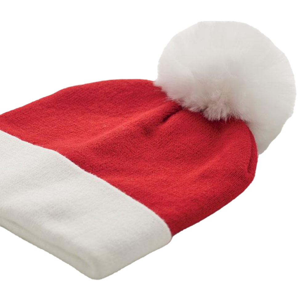 Red-White - Side - MidOcean Mensa Knitted Christmas Beanie