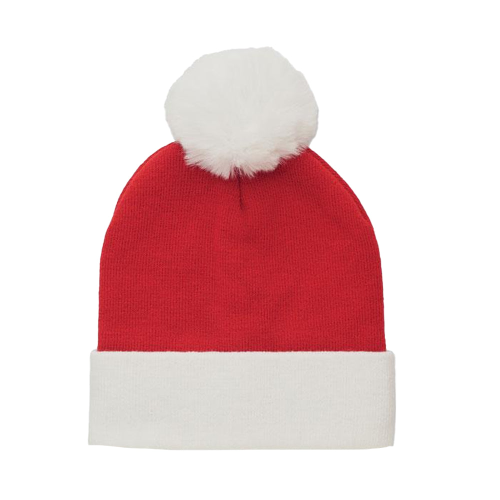 Red-White - Front - MidOcean Mensa Knitted Christmas Beanie