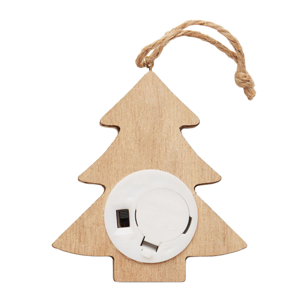 Wood - Back - MidOcean Lulie Wooden Lights Tree Decoration (Batteries Included)