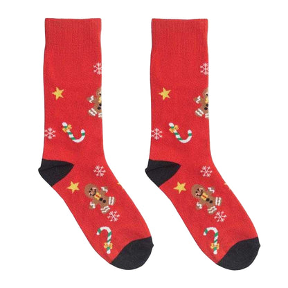 Red - Back - MidOcean Unisex Adult Christmas Socks