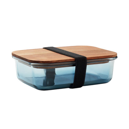 Transparent Blue - Front - MidOcean Vitrio Lunch Glass 800ml Lunch Box