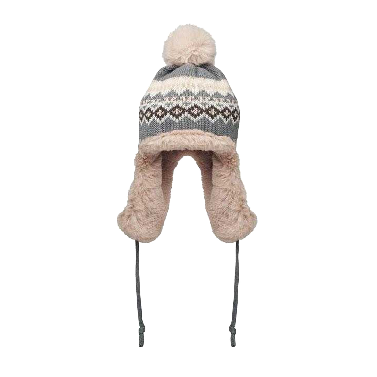Grey - Front - MidOcean Unisex Adult Yulong Knitted Ear Flaps Beanie