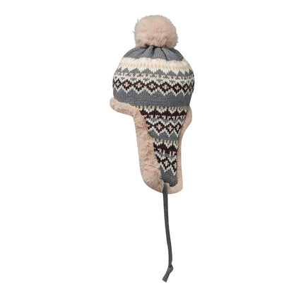 Grey - Back - MidOcean Unisex Adult Yulong Knitted Ear Flaps Beanie