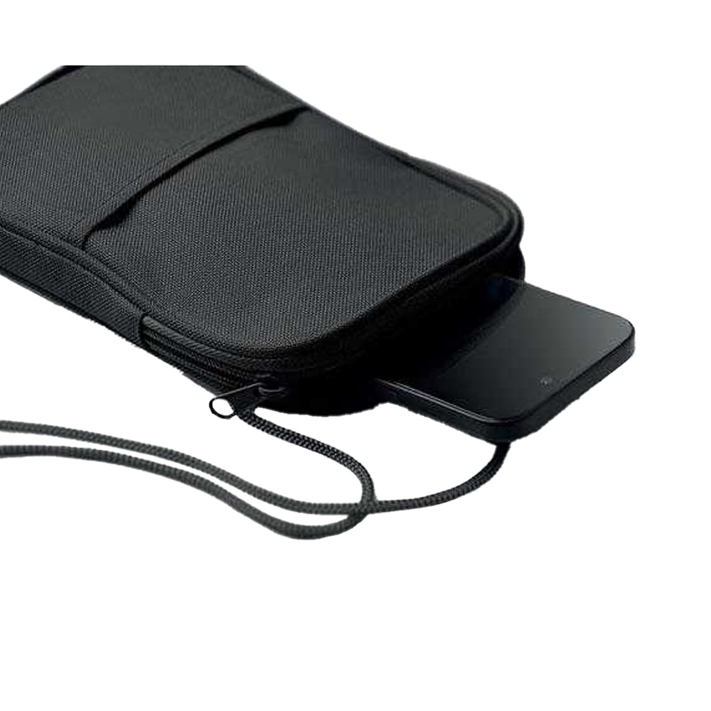 Black - Side - MidOcean Korovin RPET Travel Cross Body Pouch