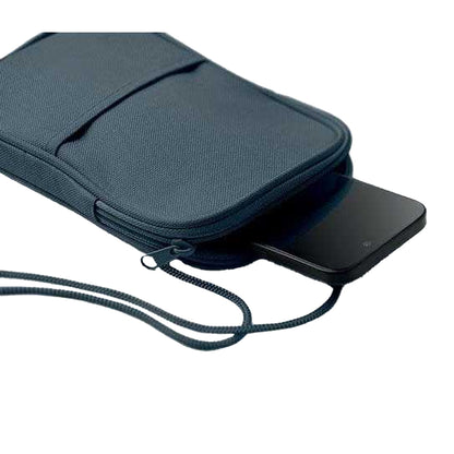 Blue - Side - MidOcean Korovin RPET Travel Cross Body Pouch