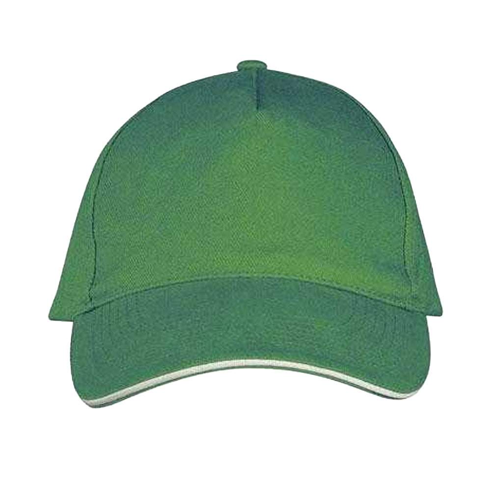 Kelly Green-White - Front - MidOcean Long Beach 5 Panel Baseball Cap