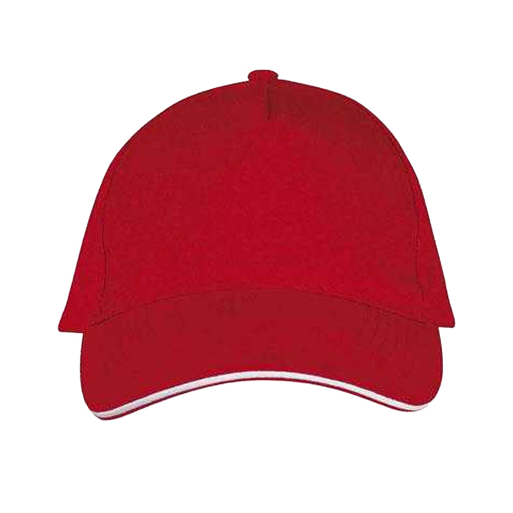 Red-White - Front - MidOcean Long Beach 5 Panel Baseball Cap