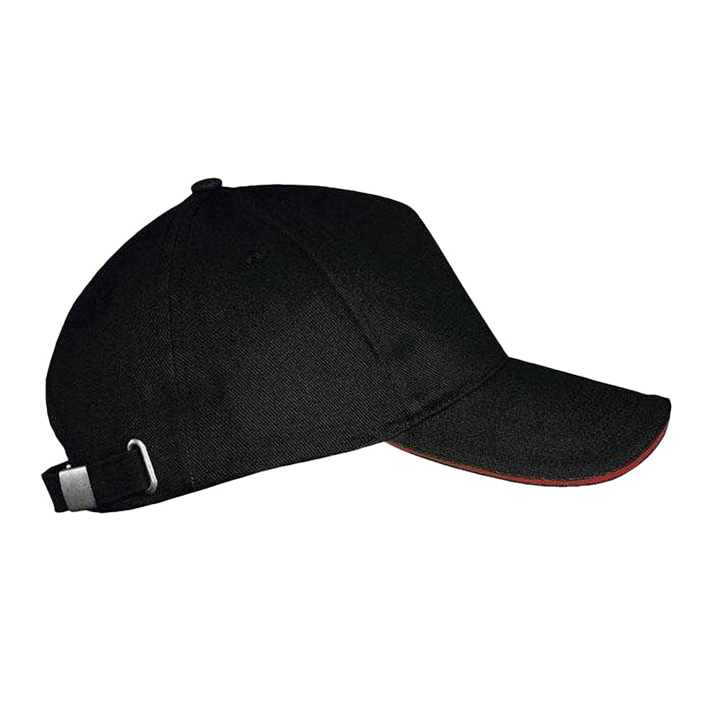 Black-Red - Side - MidOcean Long Beach 5 Panel Baseball Cap