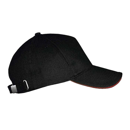 Black-Red - Side - MidOcean Long Beach 5 Panel Baseball Cap